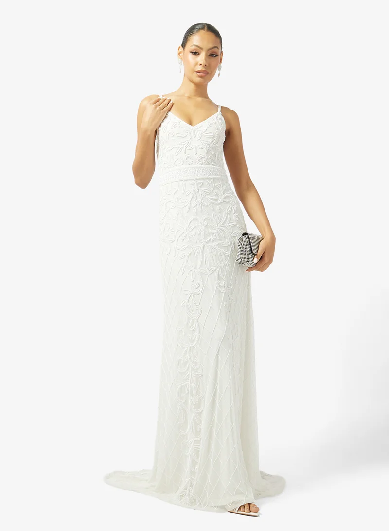 Namshi x  Bead Embellished Evening Gown for Women | Best Price UAE